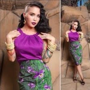 Pinup girl tiki iris skirt 4x Laura Byrnes